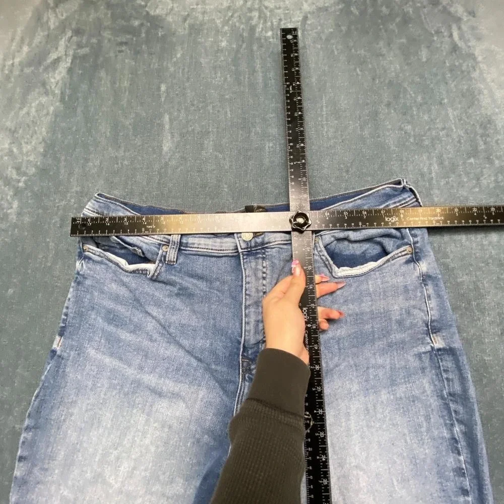 Banana Republic Jeans Mens 35x20 Blue Denim Cotton Stretch High Rise Skinny Leg